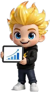 barqboi holding a tablet with a rising chart